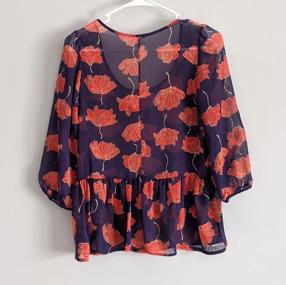 FINAL SALE 🌿FLORAL SHEER BLOUSE🌿 - Picture 3 of 6